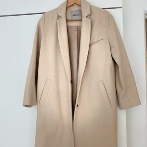 Oversize beige American Vintage wool coat- size XS